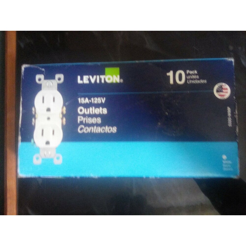 10 pack White Leviton 15 Amp 125 Volt Receptacles